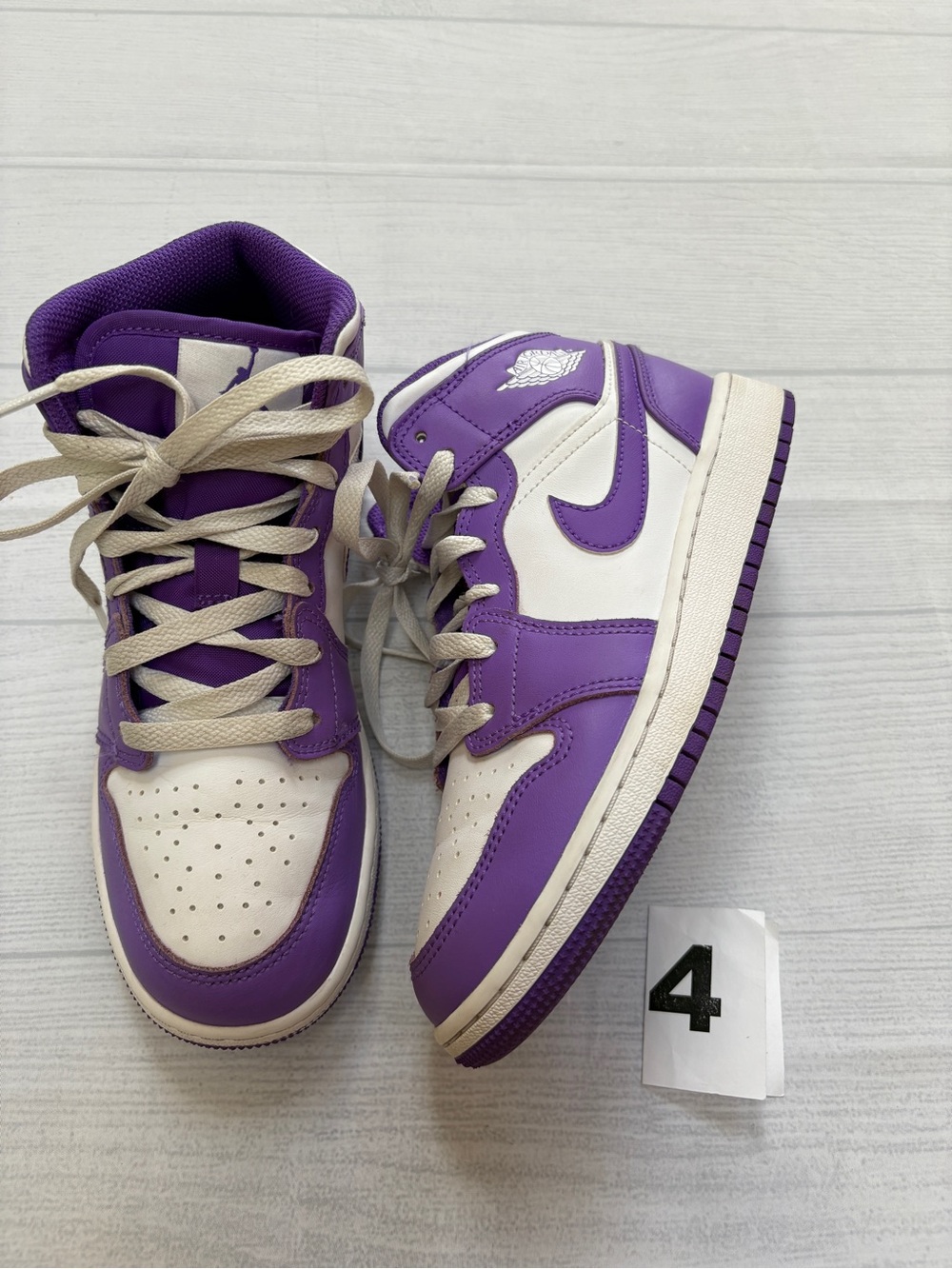Nike Kids Purple and White High-Top Sneakers